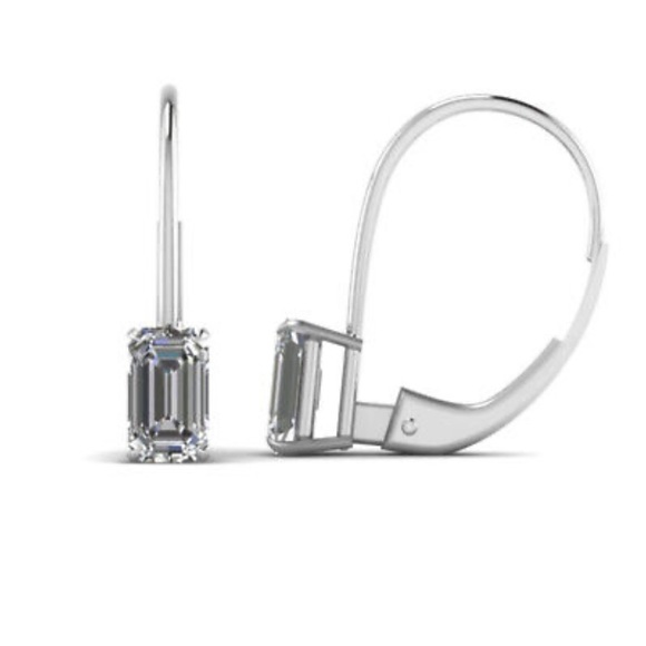 NEW STERLING Silver Diamond EARRINGS - Picture 4 of 4